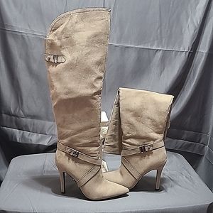 Taupe tall boots